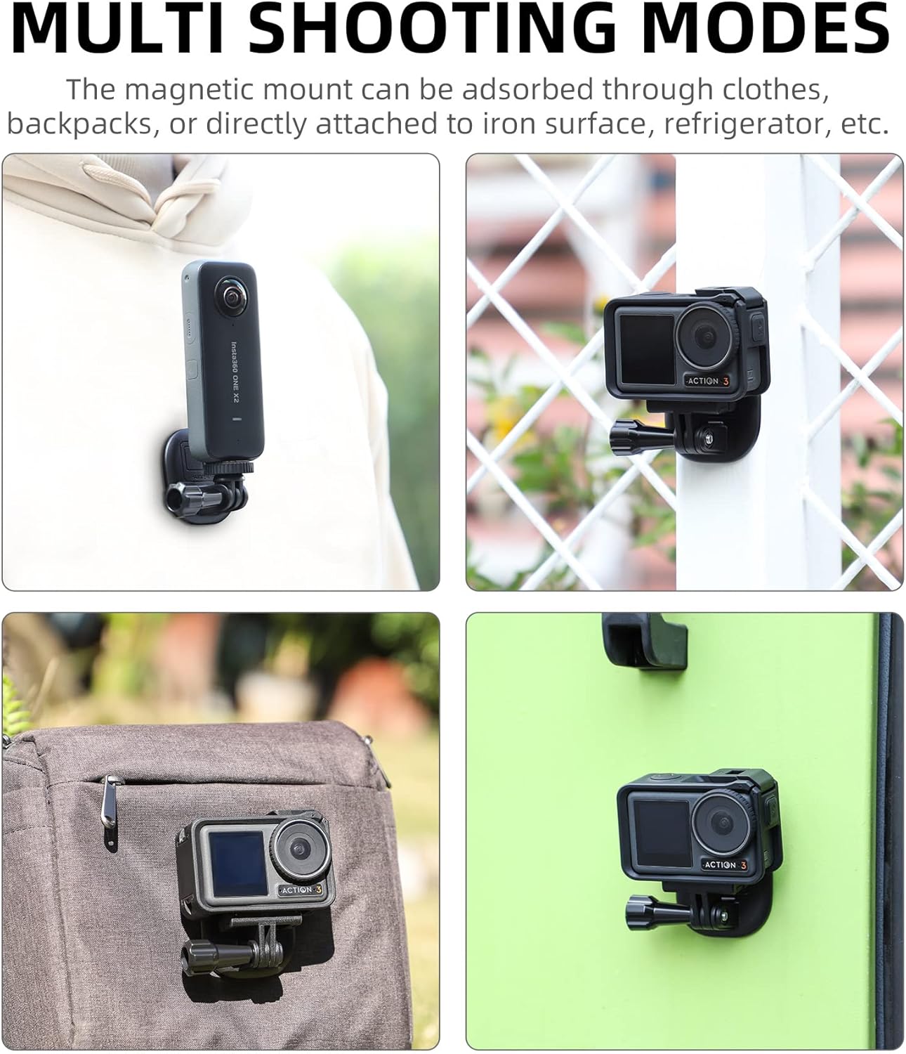 Soporte magnético para cámara de pecho de liberación rápida POV, soporte para cuello compatible con GoPro Hero 12, 11, 10, 9, 8, 7, Sesión, APEMAN,