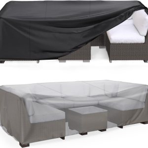 Mrrihand Juego de muebles de patio impermeable, funda de sofá modular para exteriores, resistente 600D, juego de mesa y silla, 74 pulgadas de largo Mrrihand Juego de muebles de patio impermeable, funda de sofá modular para exteriores, resistente 600D, juego de mesa y silla, 74 pulgadas de largo