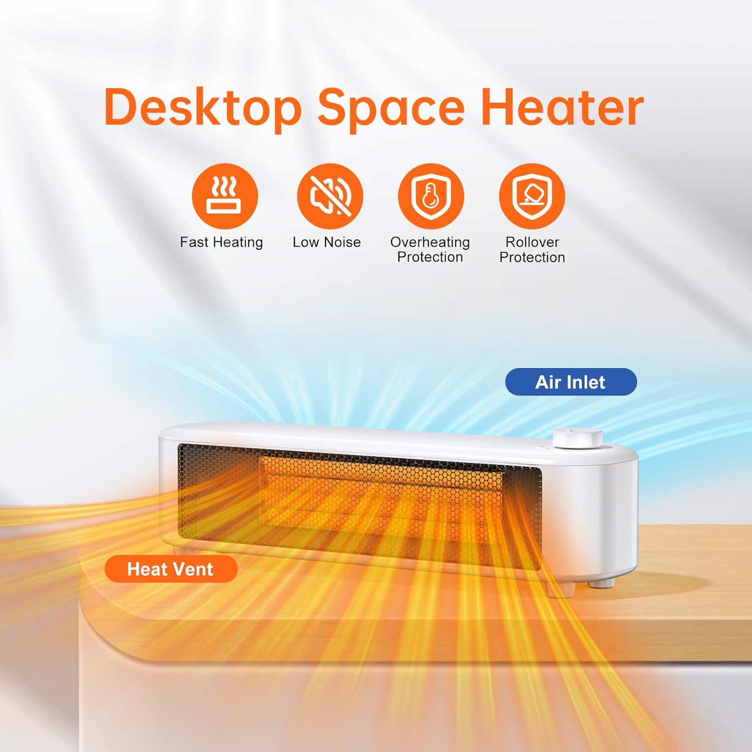 Calentador de espacio DTZY, calentadores de espacio de energía eficiente de 1000 W para uso en interiores, calentamiento rápido de cerámica PTC,