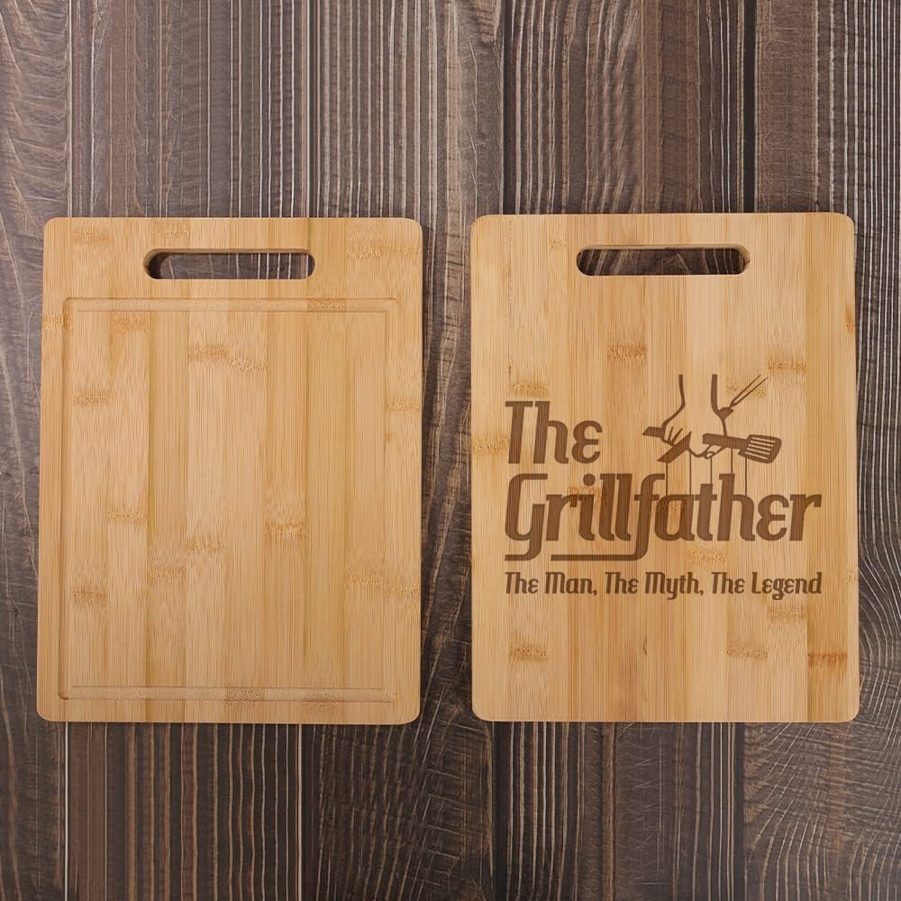 Tabla de cortar para papá, The Grillfather The Man The Myth, The Legend, regalos para papá en cumpleaños, juego de regalo de tabla de cocina de