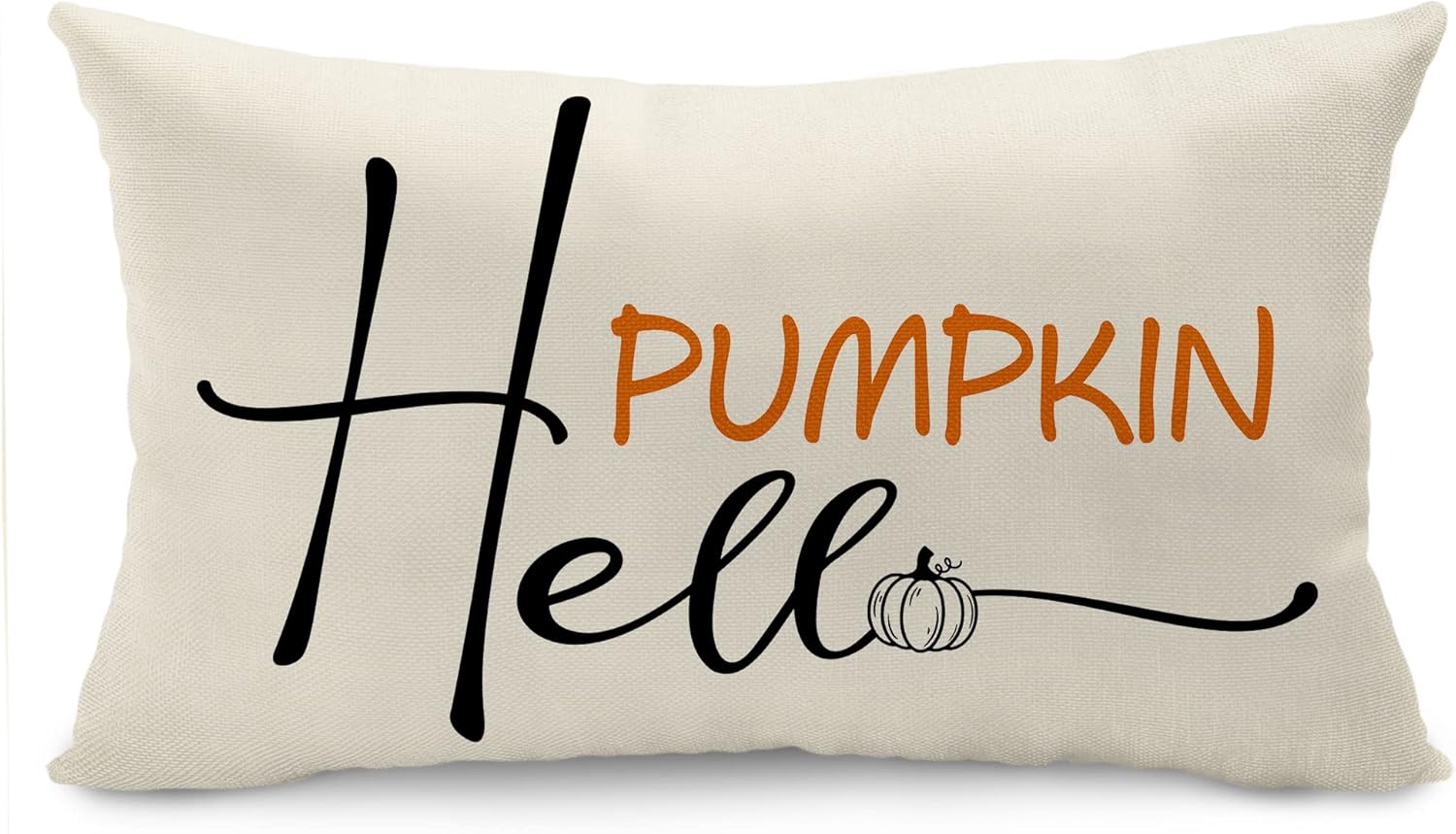 DFXSZ Fundas de almohada de otoño de 12 x 20 pulgadas, funda de cojín de calabaza con texto en inglés “Hello Pumpkin”, decoración de otoño, para
