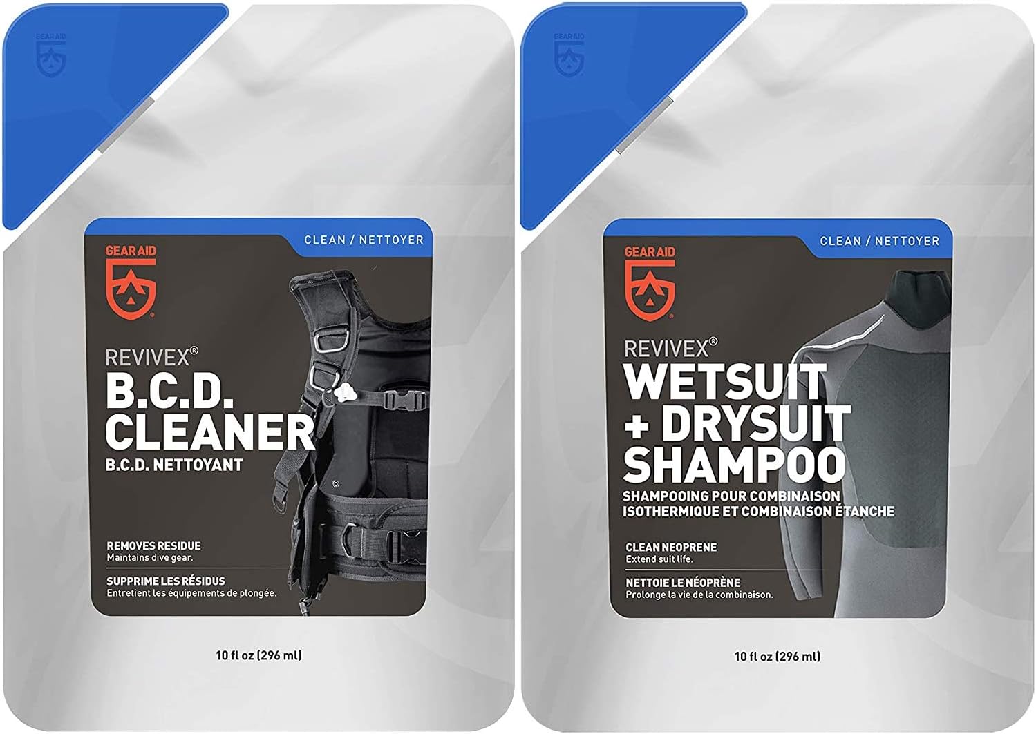 Gear AID Limpiador y acondicionador de trajes de neopreno, elimina bacterias, sal y residuos con champú concentrado