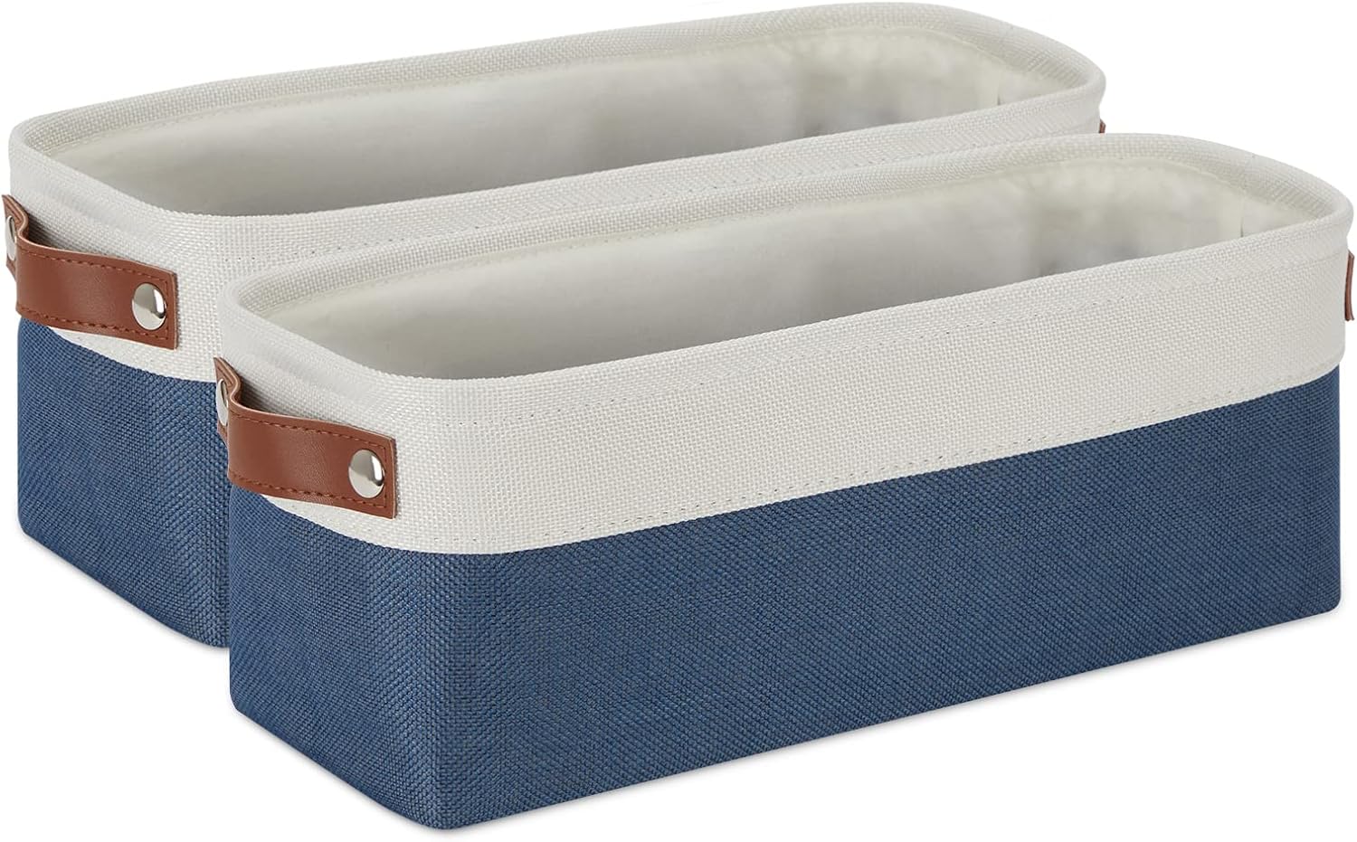 DULLEMELO Cestas de papel higiénico para almacenamiento de 15 x 6 x 5.5 pulgadas, canastas rectangulares pequeñas para toallas (paquete de 2) de