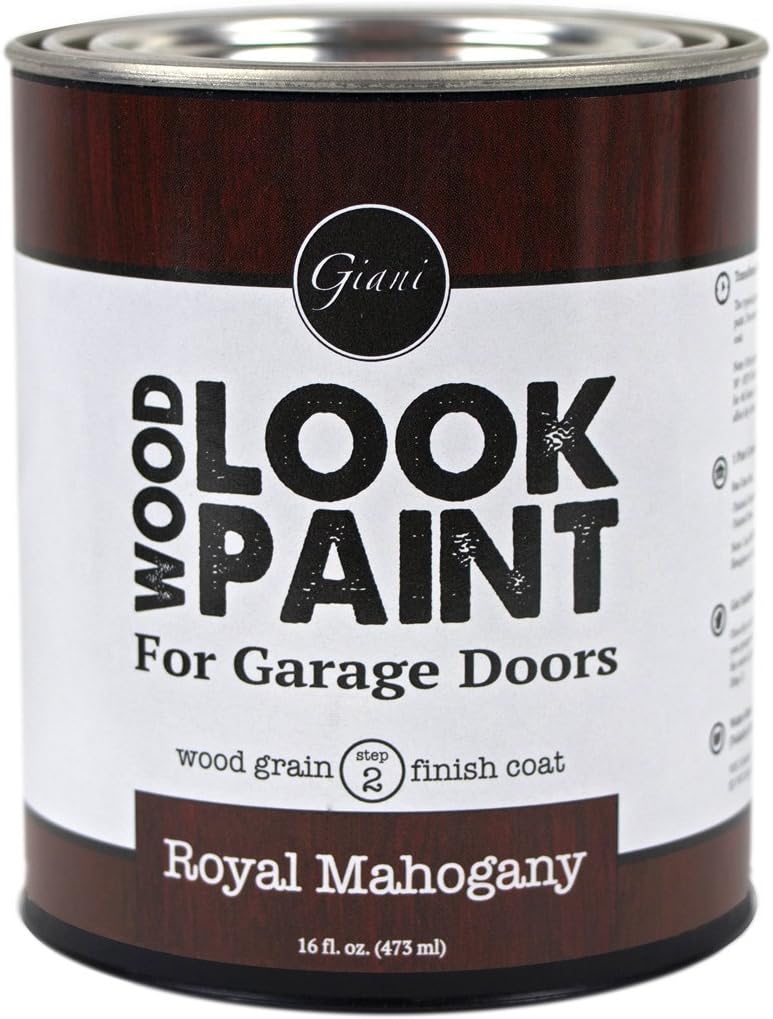 Giani Pintura de aspecto de madera para puertas de garaje, capa de acabado de grano de madera, pinta (caoba real)