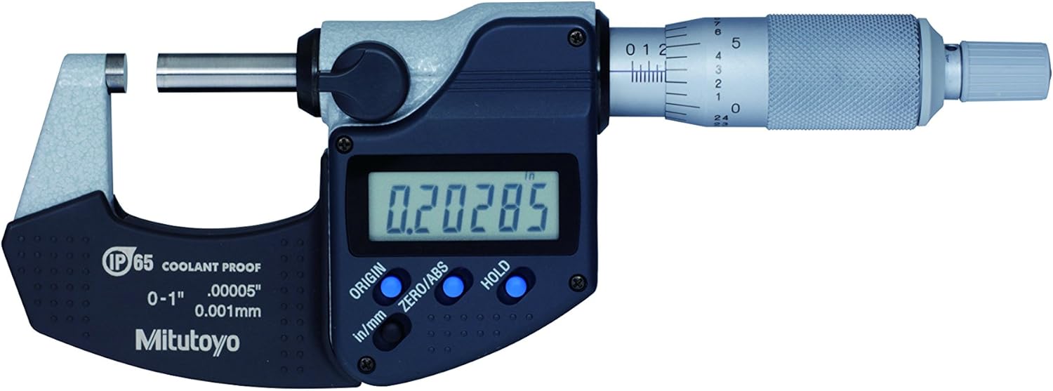 AmScope SM-1BSX-64S Microscopio profesional de zoom estéreo binocular, blanco y micrómetro digital Mitutoyo 293-340-30, pulgadasmétrico, parada de