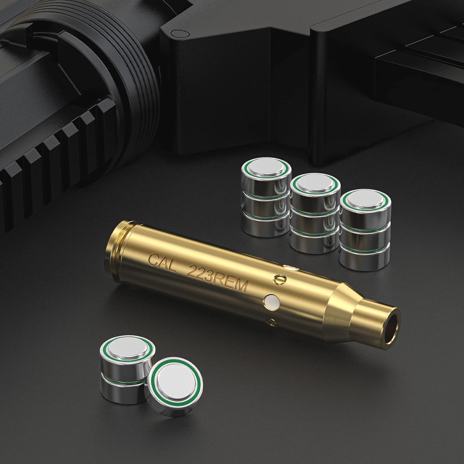 EZshoot Bore Sight 0.354 in223 0.219 in Boresighter láser rojo con 4 juegos de baterías