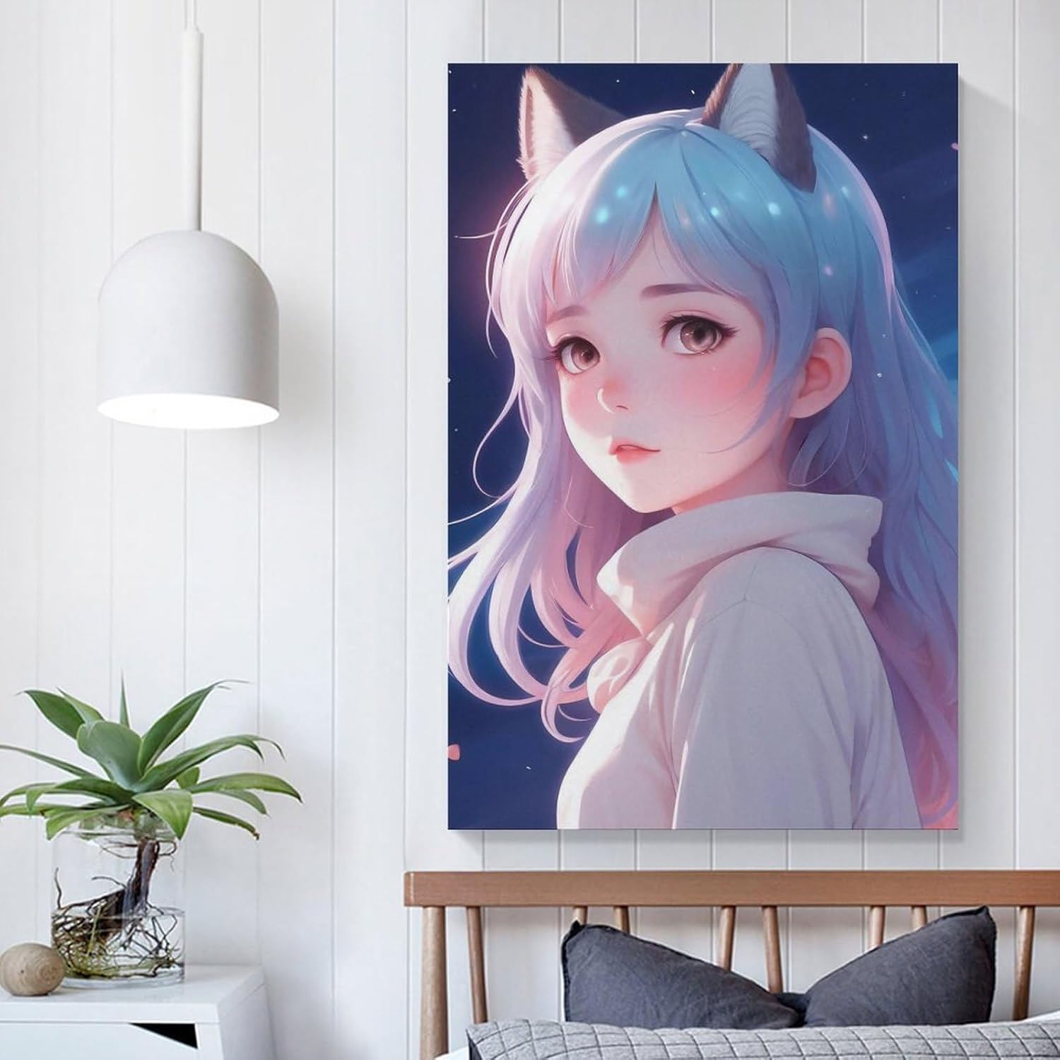 Póster de anime japonés Beauty Girl (7) Póster artístico de pared con desplazamiento en lienzo, cuadro de pintura para sala de estar, decoración del