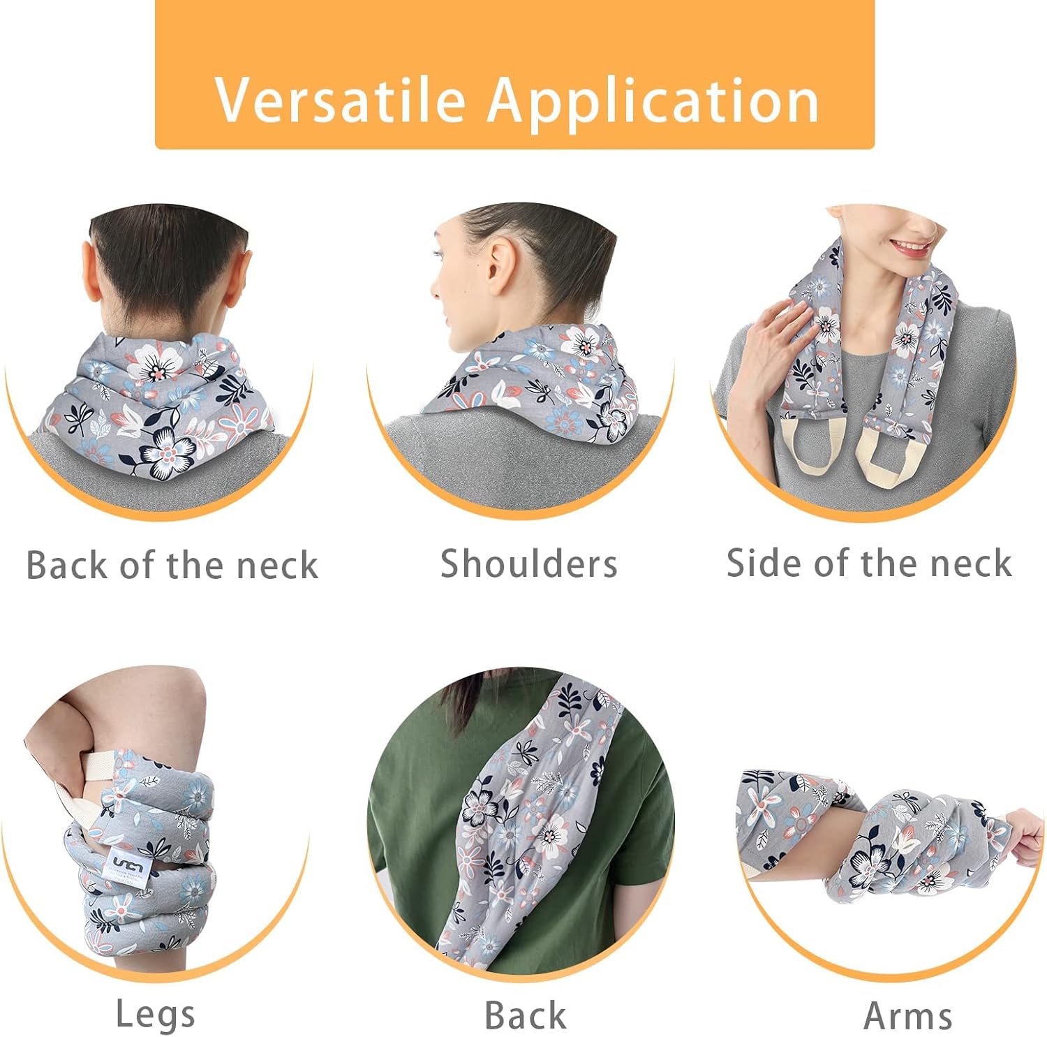 UNCN Almohadilla térmica larga para cuello y hombros para espalda, 31 x 5.9 pulgadas, apto para microondas, paquete de calor húmedo grande, compresa