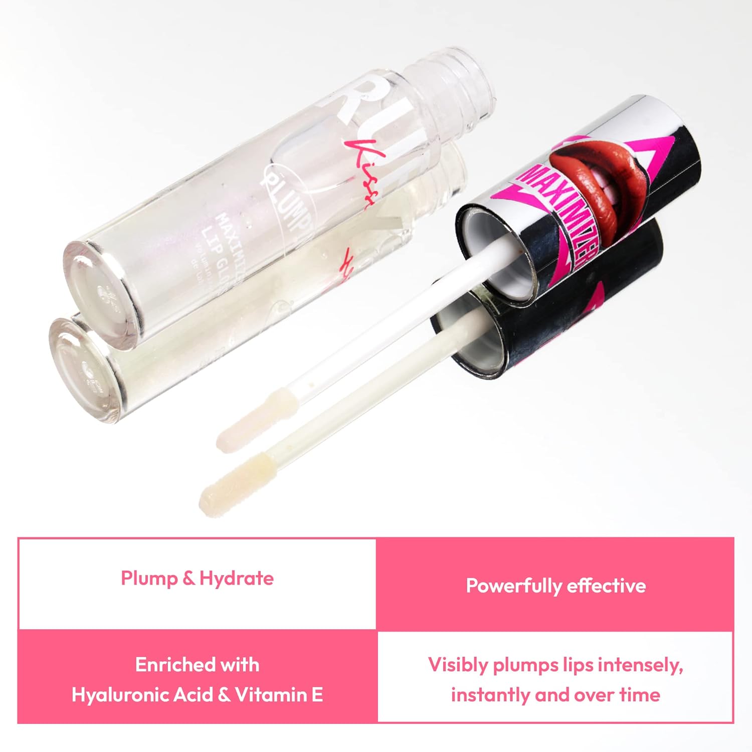 Ruby Kisses Plumping Lip Gloss  Hidratante, voluminoso, de alto brillo, sin crueldad animal, suavizante, maximizador de labios instinto, 4 colores,