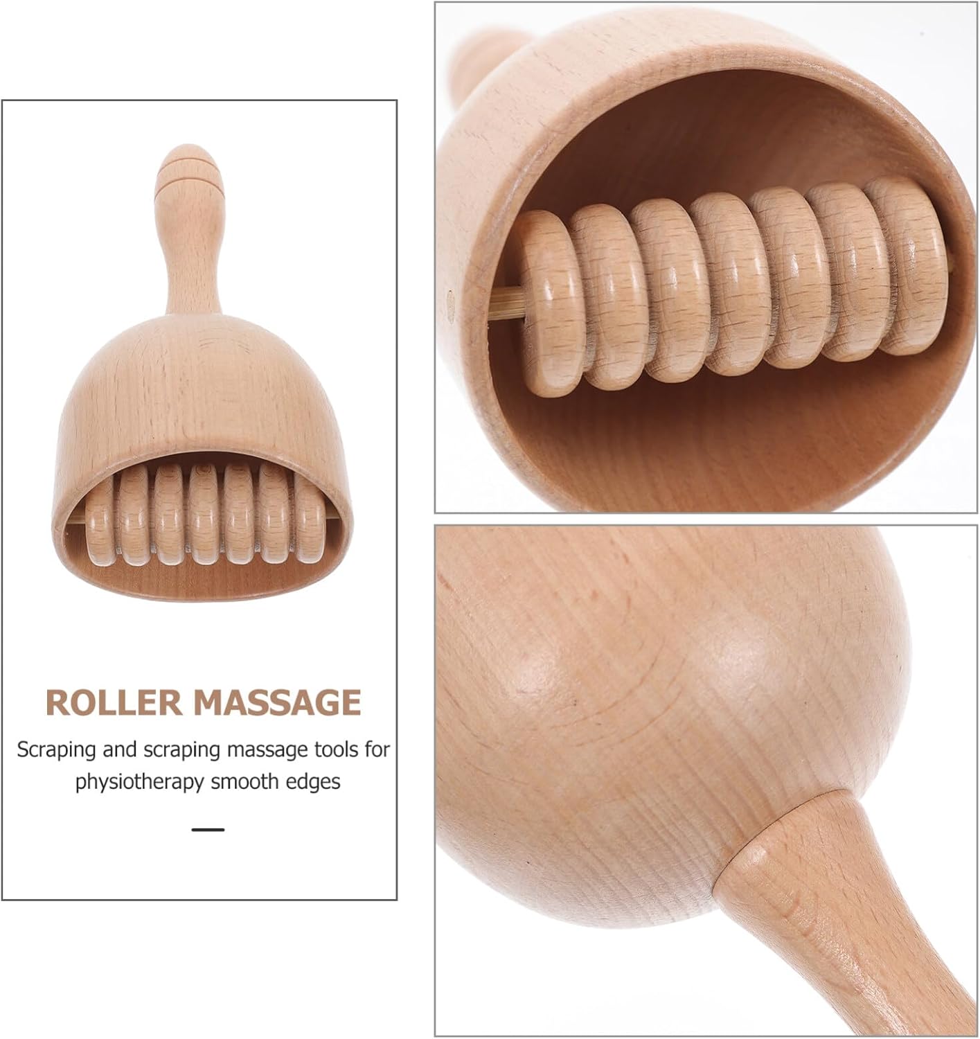 Lurrose Herramientas para esculpir el cuerpo de madera, palo de masaje de madera, herramienta de masaje de madera, masajeador de cuerpo de madera,