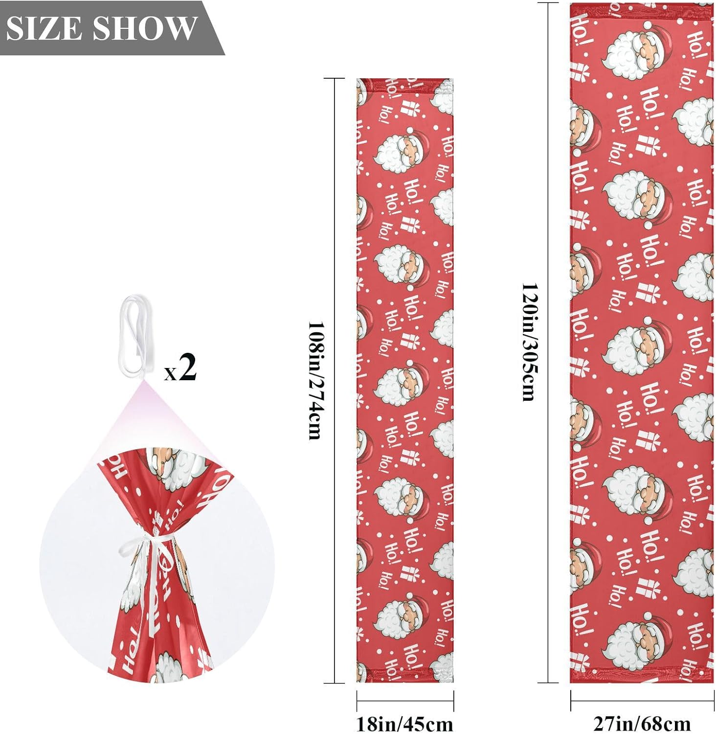 Christmas Santa Red Table Runner Fall Decor for Dining Table Decor Christmas Table Runner 120 Inches Long