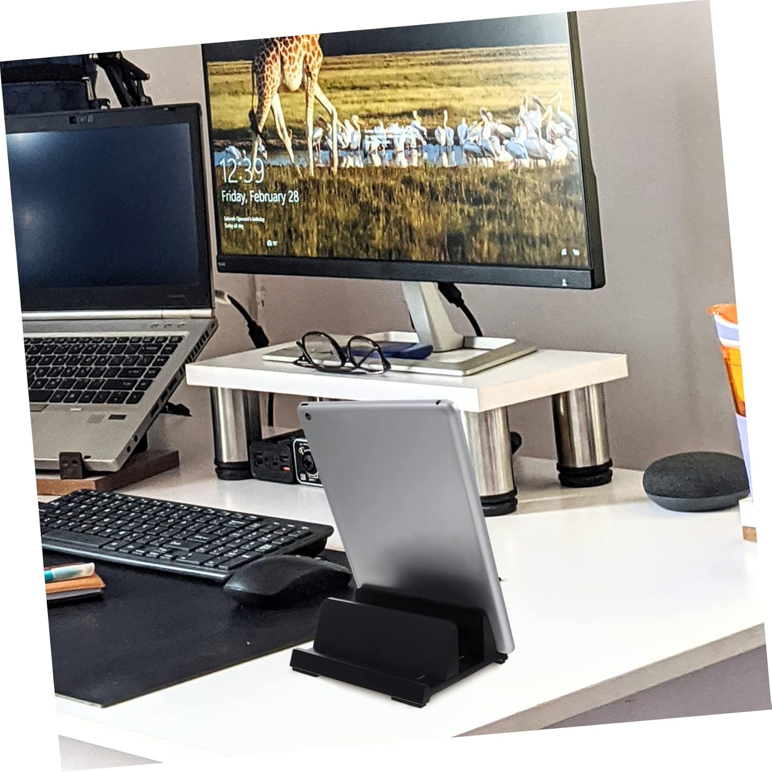 IMIKEYA Soporte vertical para computadora portátil, soporte para computadora portátil 3 en 1, soporte para computadora portátil 3 en 1, soporte