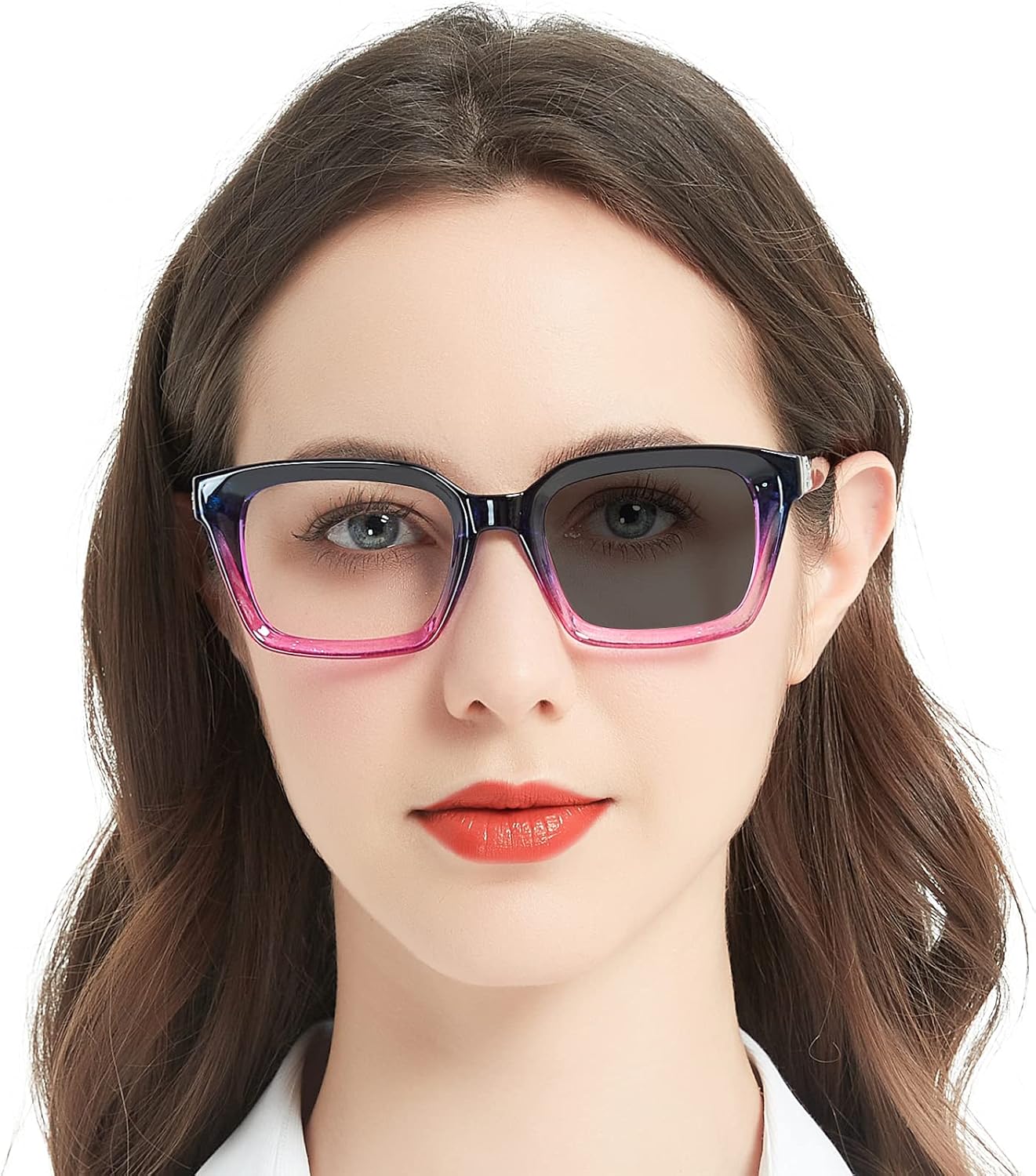 MARE AZZURO Gafas de lectura fotocrómicas para mujer, con bloqueo de luz azul, lectores de gran tamaño, 1.0, 1.5, 2.0, 2.5, 3.0, 3.5, 4.0,
