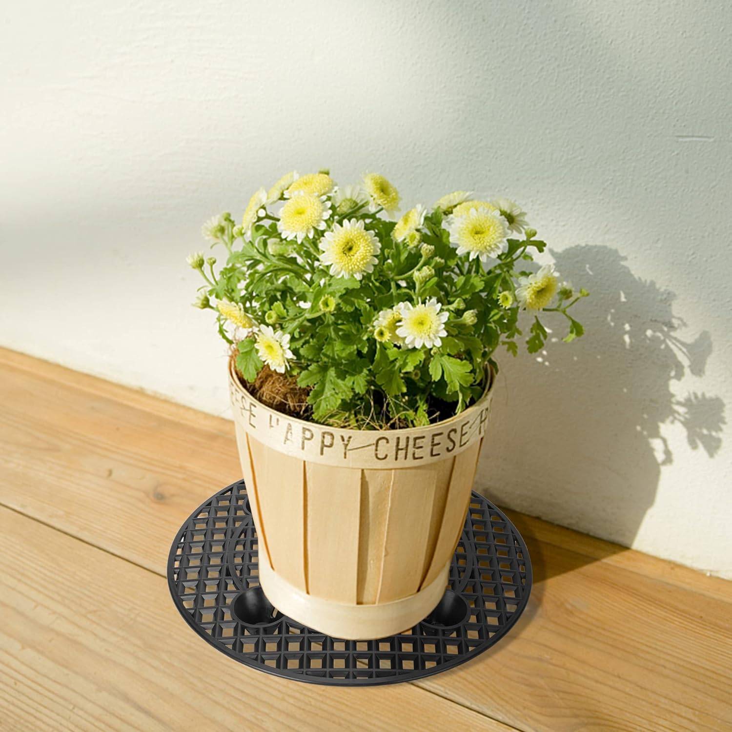 6 soportes grandes para plantas en maceta, protector de suelo de patio y terraza, elevador de macetas a nivel de planta para interiores y
