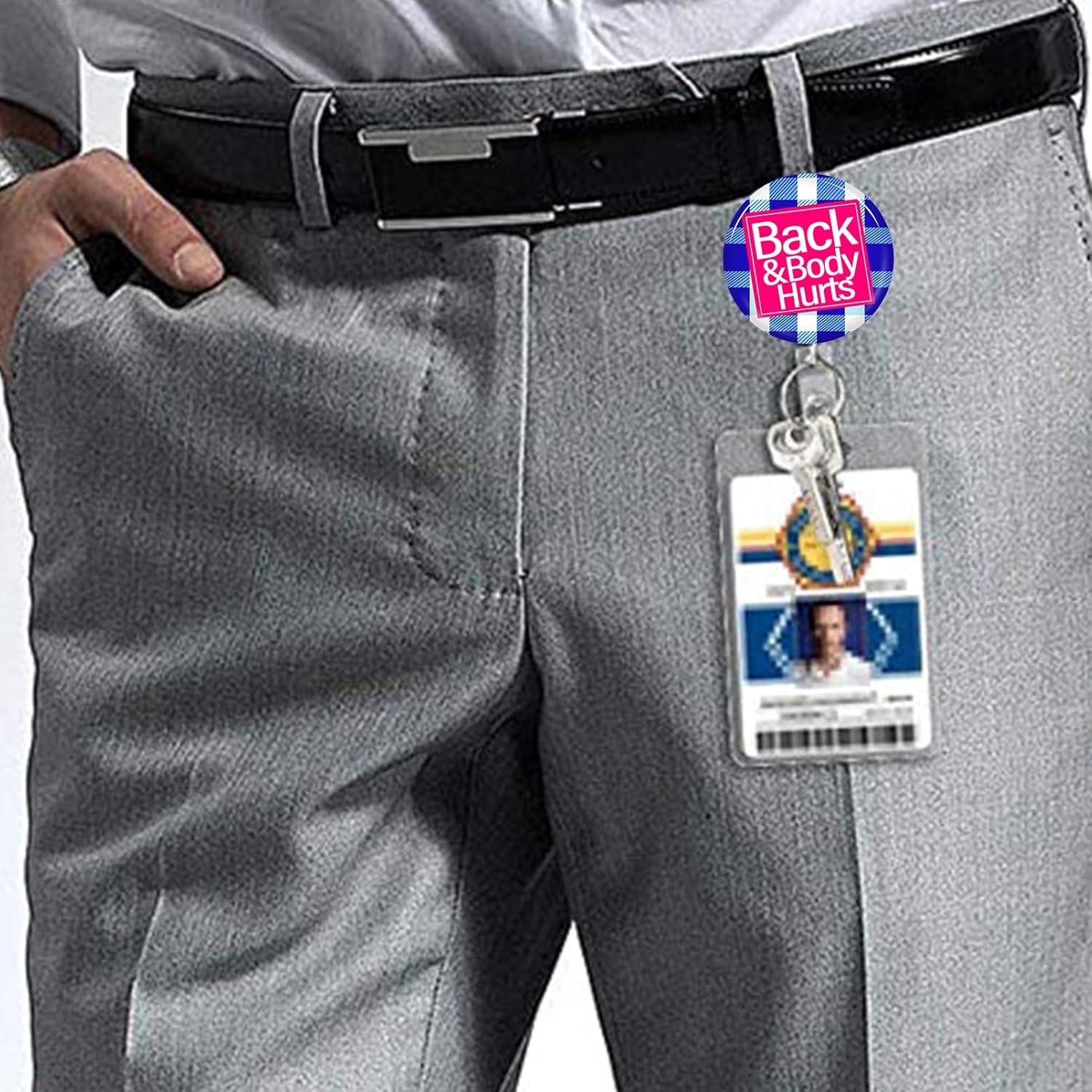 Carrete de insignia de Back & Body Hurts, divertidos carretes de insignias retráctiles, clip retráctil, soportes retráctiles para enfermeras,