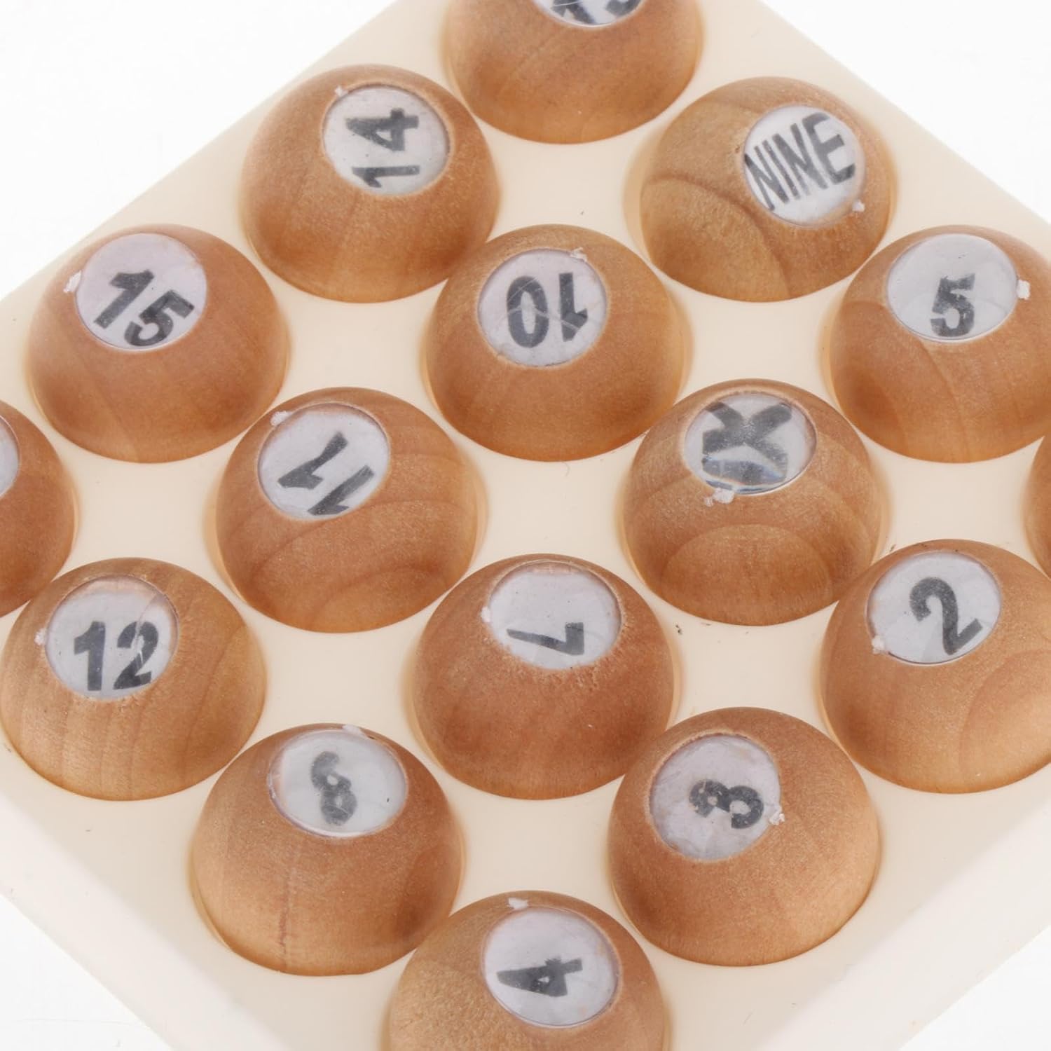 Juego de bolas de madera, dados de billar, dados de piscina, 16 bolas de madera numeradas