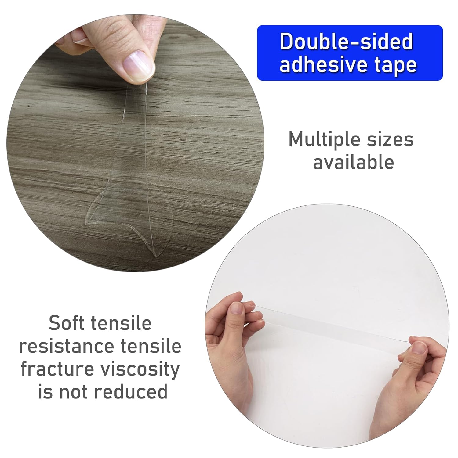 Wellgo Puntos de cinta de doble cara para decoración de pared, tiras adhesivas para colgar cuadros, puntos de montaje extraíbles transparentes,