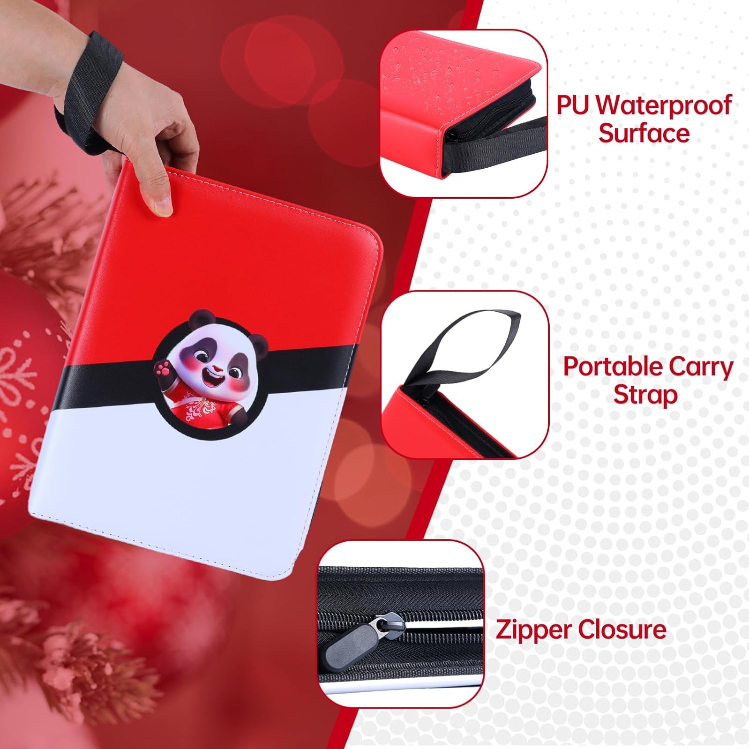 Carpeta de tarjetas coleccionables, 4 fundas con soporte para 400 tarjetas, compatible con la mayoría de tarjetas deportivas intercambiables,