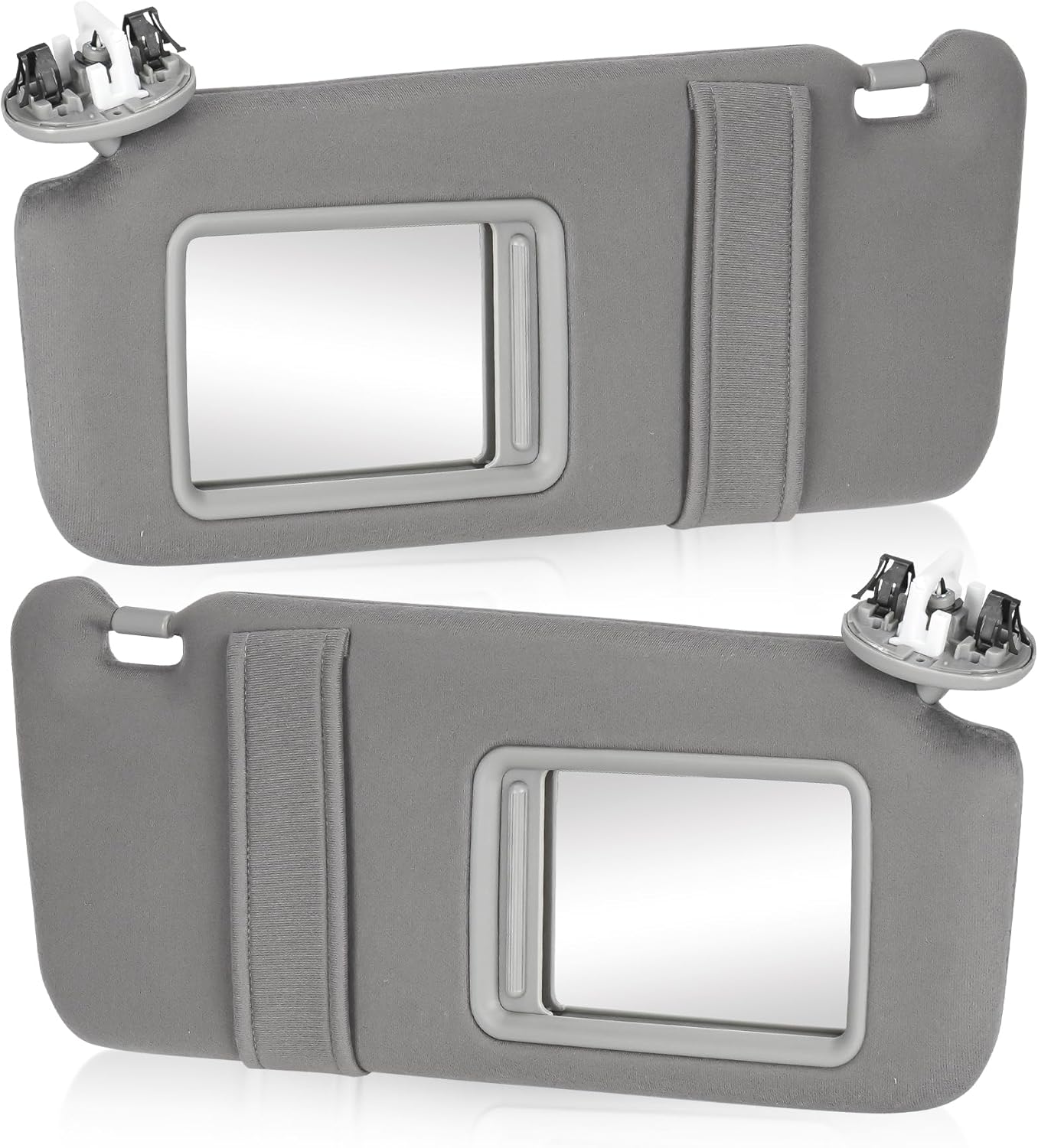 Reemplazo de visera parasol gris para lado izquierdo y pasajero derecho compatible con Toyota Camry 2007 2008 2009 2010 2011 con techo corredizo de