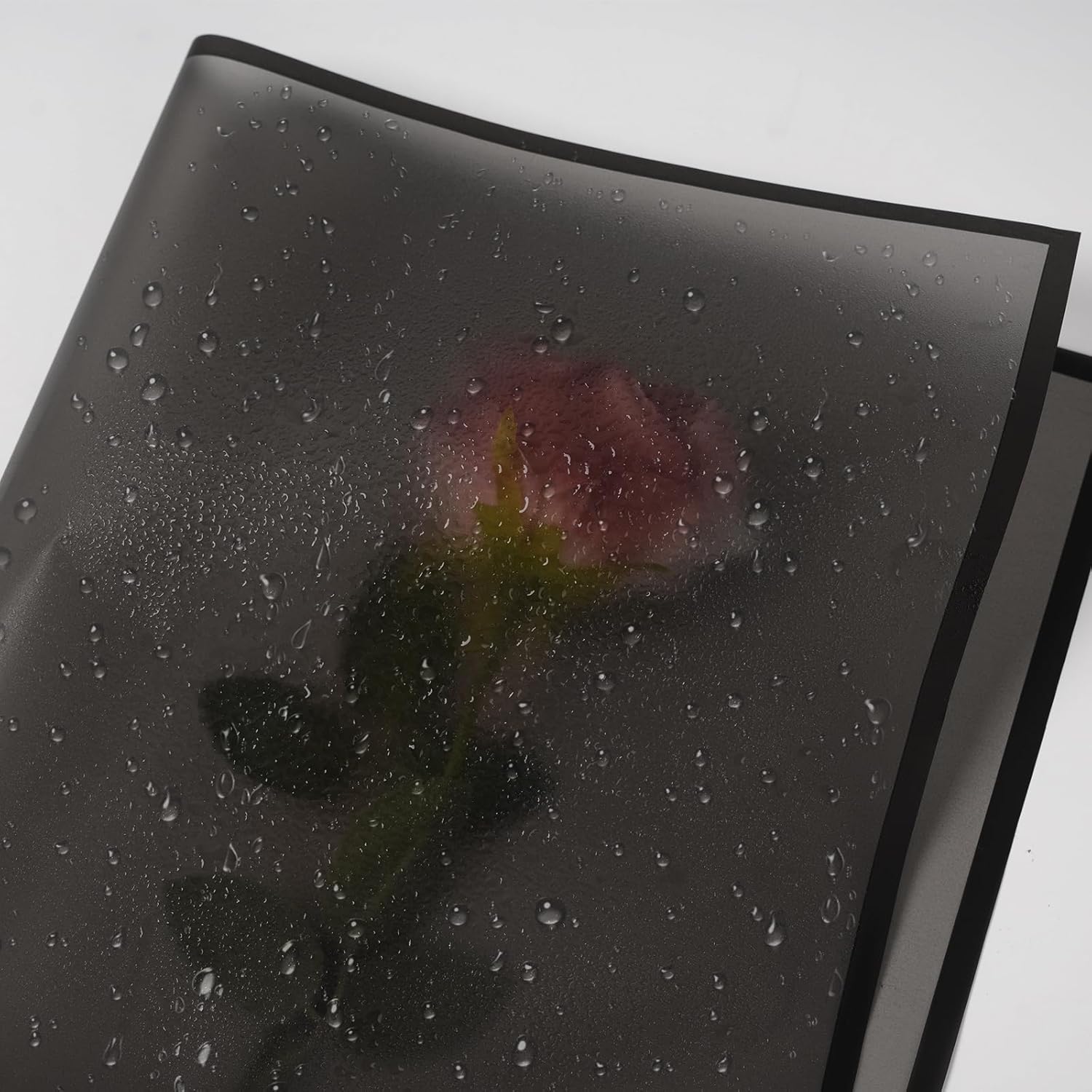Kosotody 20 hojas de papel de regalo de flores esmeriladas, línea negra, impermeable, ramo de floristería con cinta para ramos de manualidades, ramo