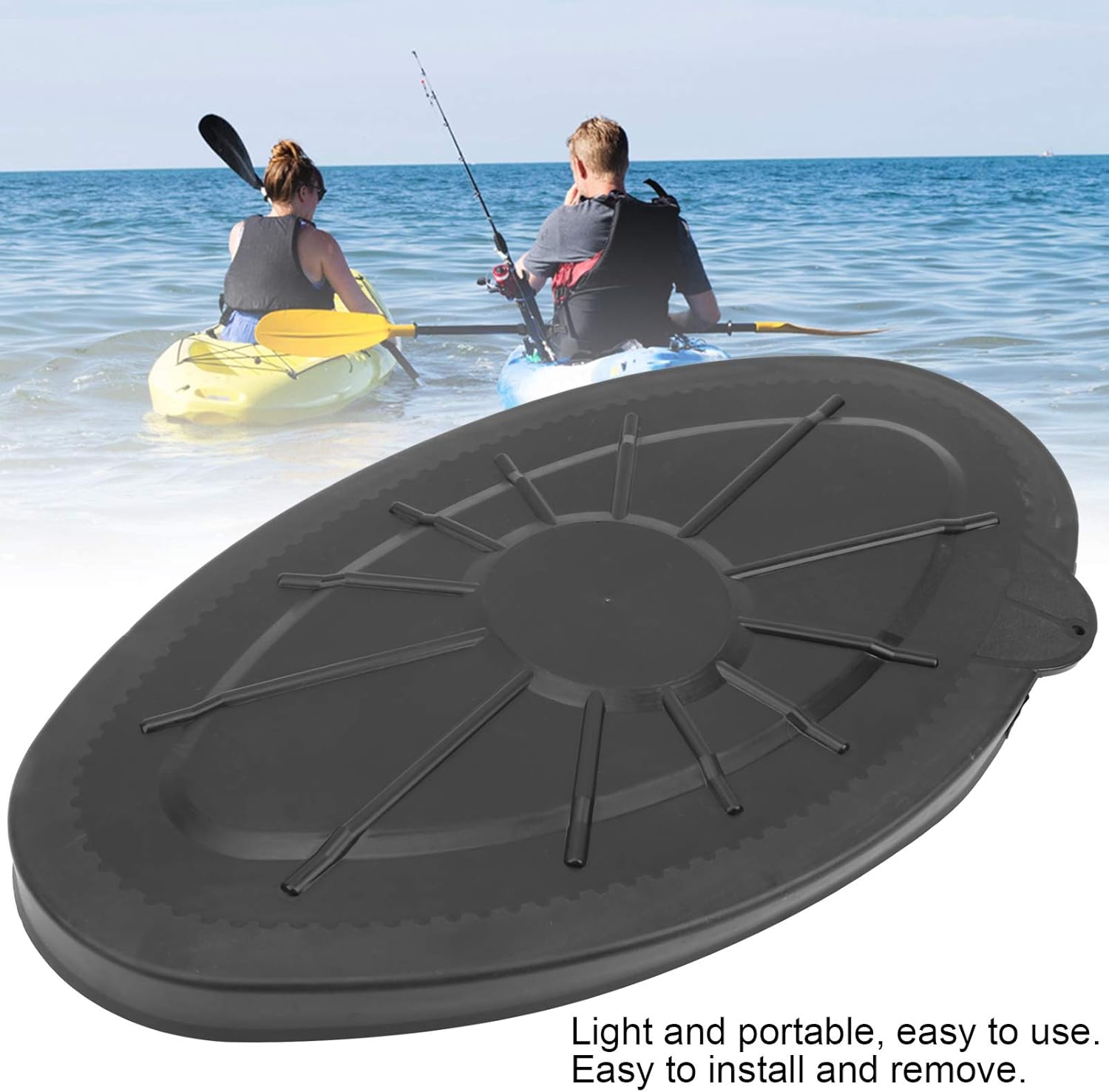 Fydun Ascend Kayak Accesorios, placa de inspección de cubierta redonda impermeable de plástico para barco marino, kayak, canoa