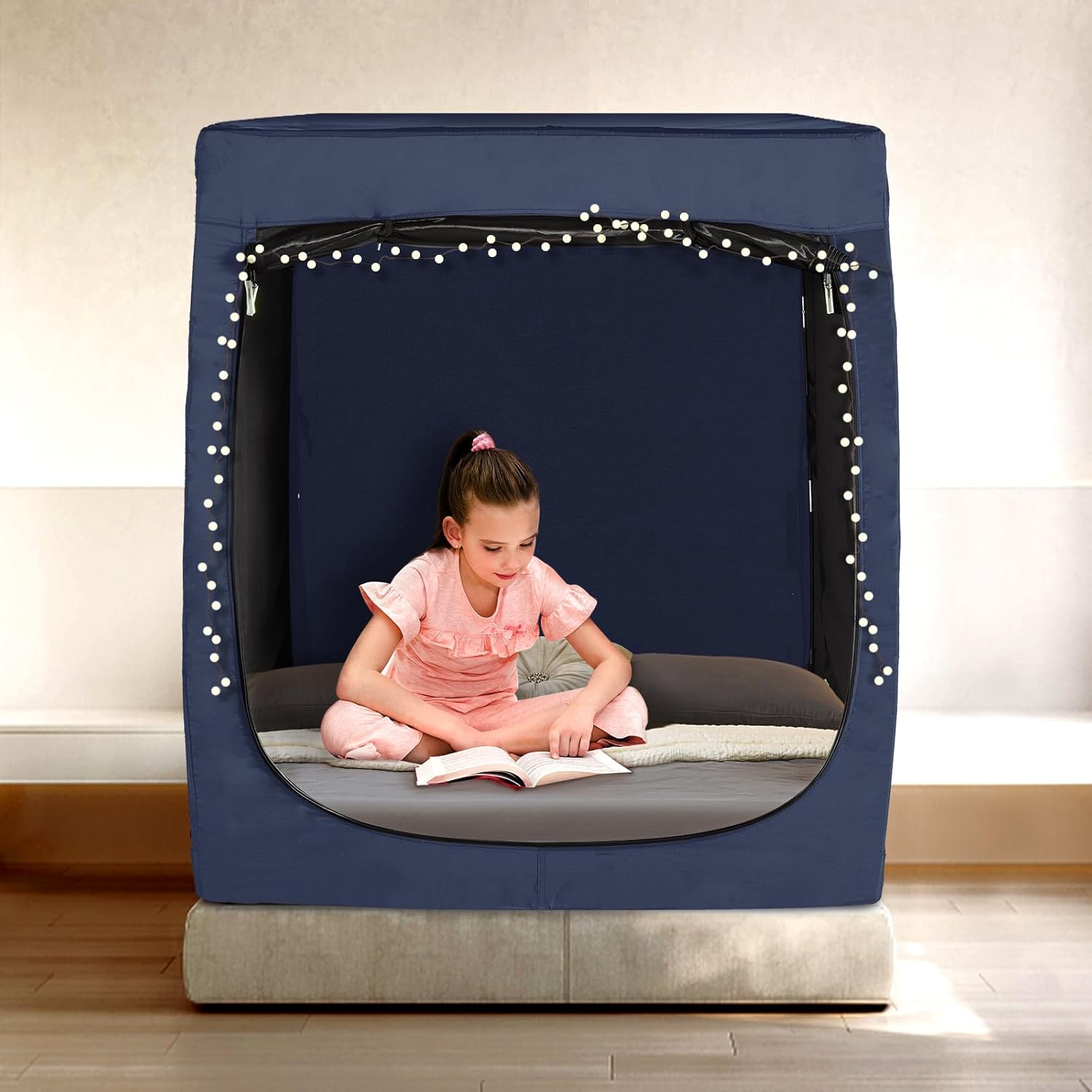 Tienda de campaña para cama completa, tienda de campaña portátil de ensueño para niños y adultos, tiendas de campaña para dormir interiores 70%