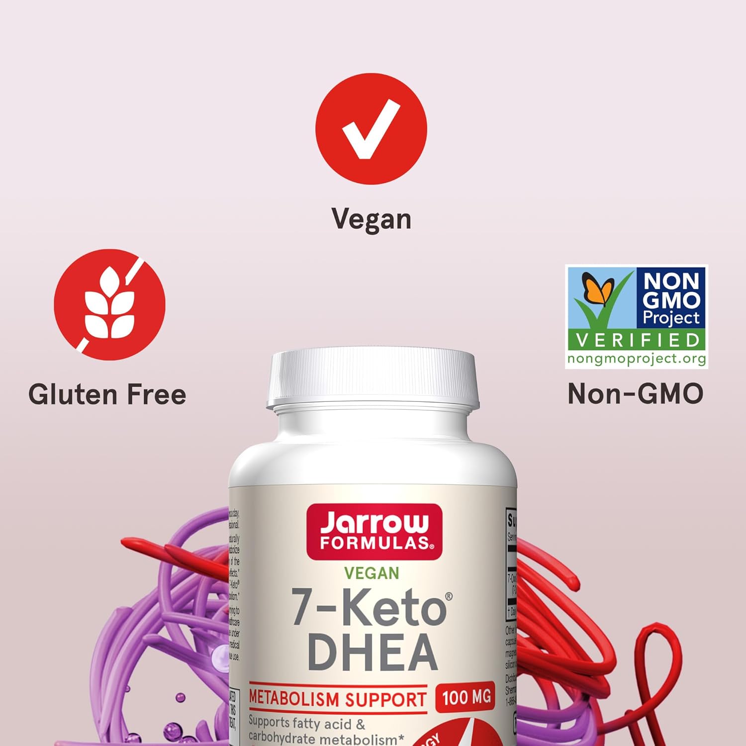 Jarrow Formulas 7-Keto DHEA 100 mg – Metabolito natural – Suplemento dietético apoya la salud general, ayuda a promover un envejecimiento saludable