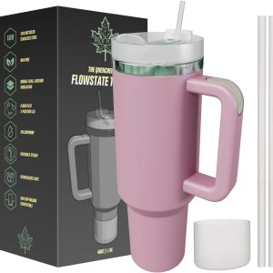 VOLTS&CARE Vaso con asa de 40 onzas para taza de viaje de 40 onzas, con tapa, aislante, acero inoxidable, agua, té helado, café, caja de regalo, 3 VOLTS&CARE Vaso con asa de 40 onzas para taza de viaje de 40 onzas, con tapa, aislante, acero inoxidable, agua, té helado, café, caja de regalo, 3