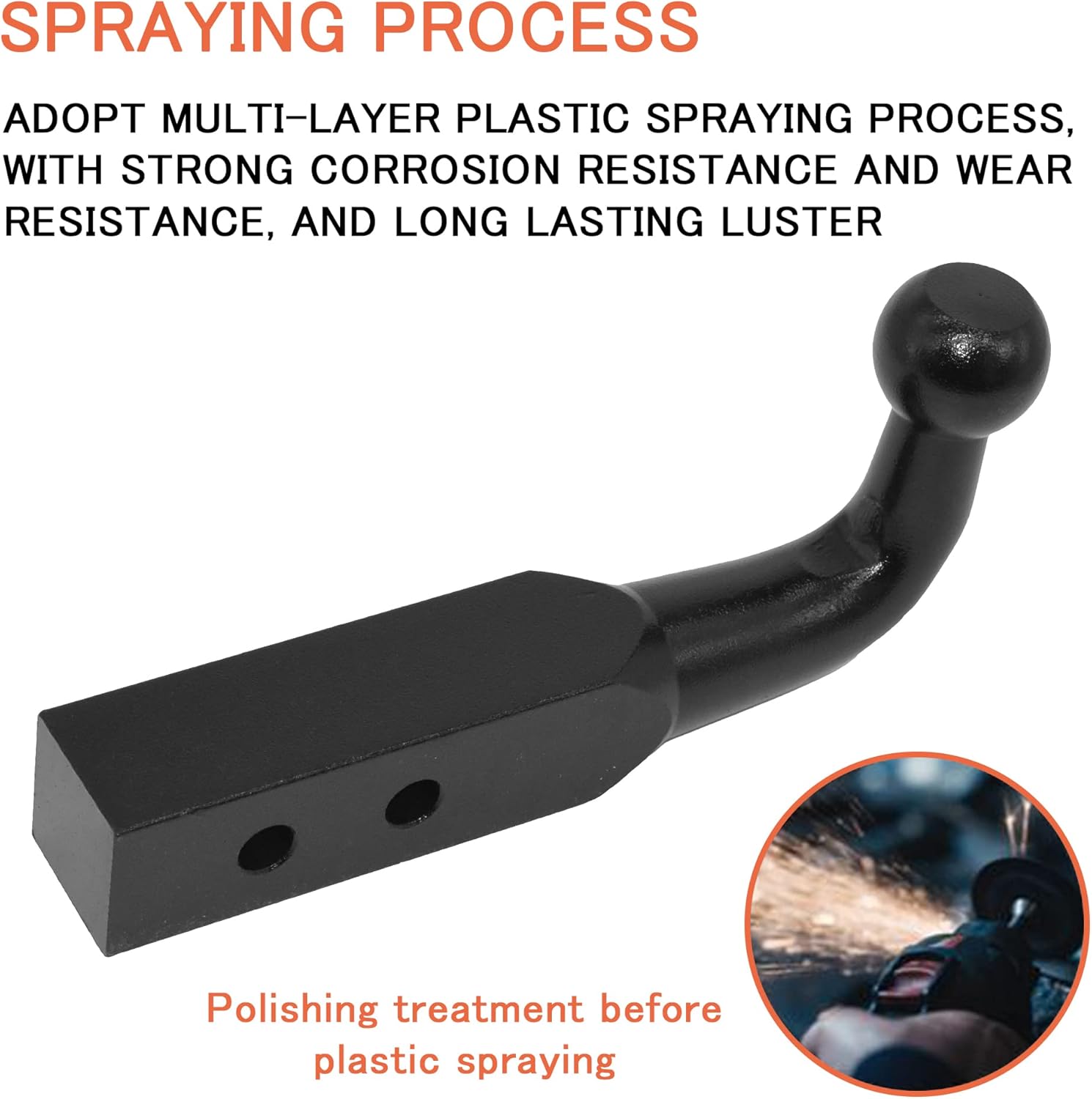 Pickup – Soporte de bola de enganche de remolque sin soldadura con bola de 2 pulgadas y pasador de enganche, se adapta a receptor de 2 pulgadas,