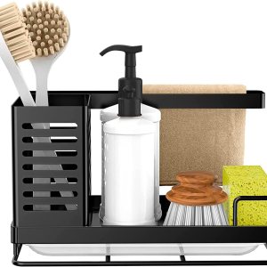 Sink Caddy, Kitchen Sink Organizer, Sponge Holder Stainless Steel Kitchen Caddy for Kitchen Sink with Removable Drain Pan Storage for Soap, Sponge, Sink Caddy, Kitchen Sink Organizer, Sponge Holder Stainless Steel Kitchen Caddy for Kitchen Sink with Removable Drain Pan Storage for Soap, Sponge,