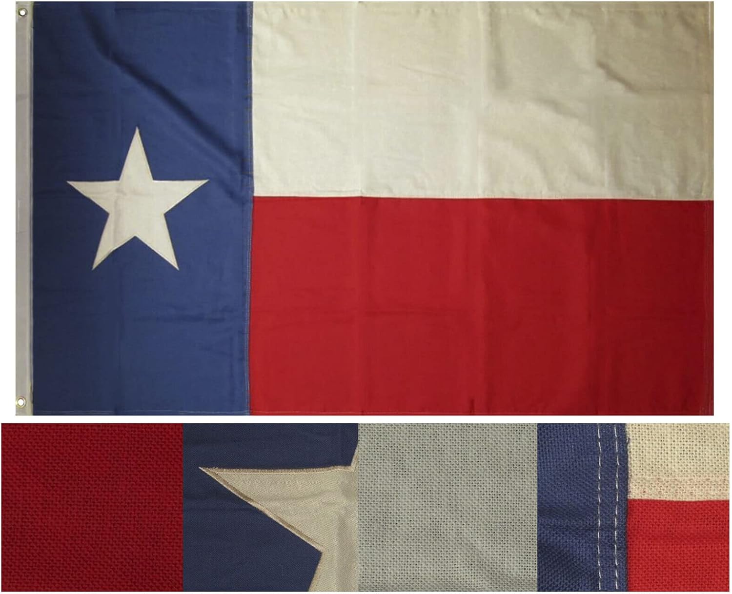 Premium 3×5 Embroidered State of Tea Stained Vintage 100% Cotton Flag 3’x5′