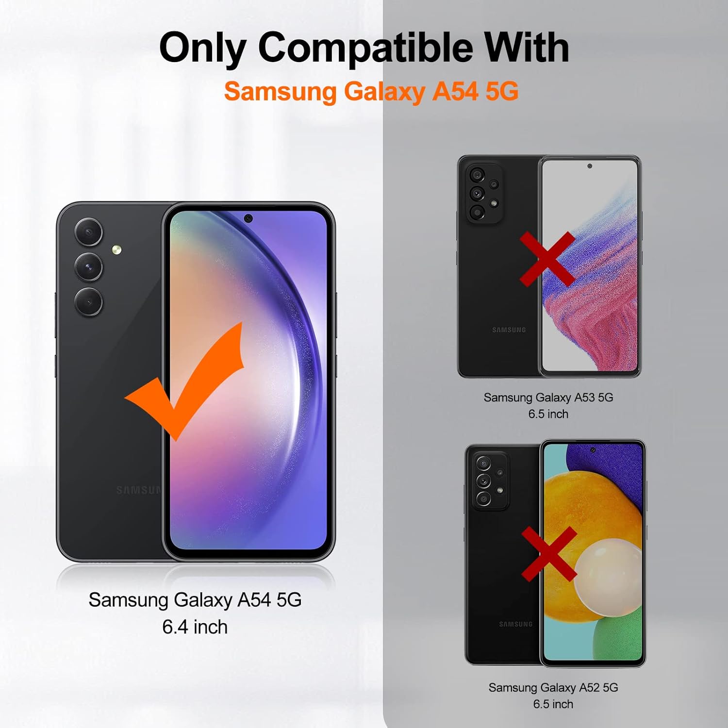 JAME Funda para Samsung Galaxy A54 5G, Galaxy A54 5G con protector de pantalla, ajuste delgado, a prueba de golpes, con soporte de anillo función de