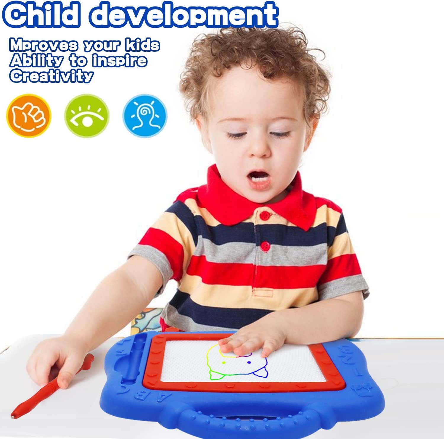 Tablero magnético de dibujo para niños, juguetes de viaje a granel para niños de 3, 4, 5, 6 años, colorido bloc de bocetos a granel para niños y