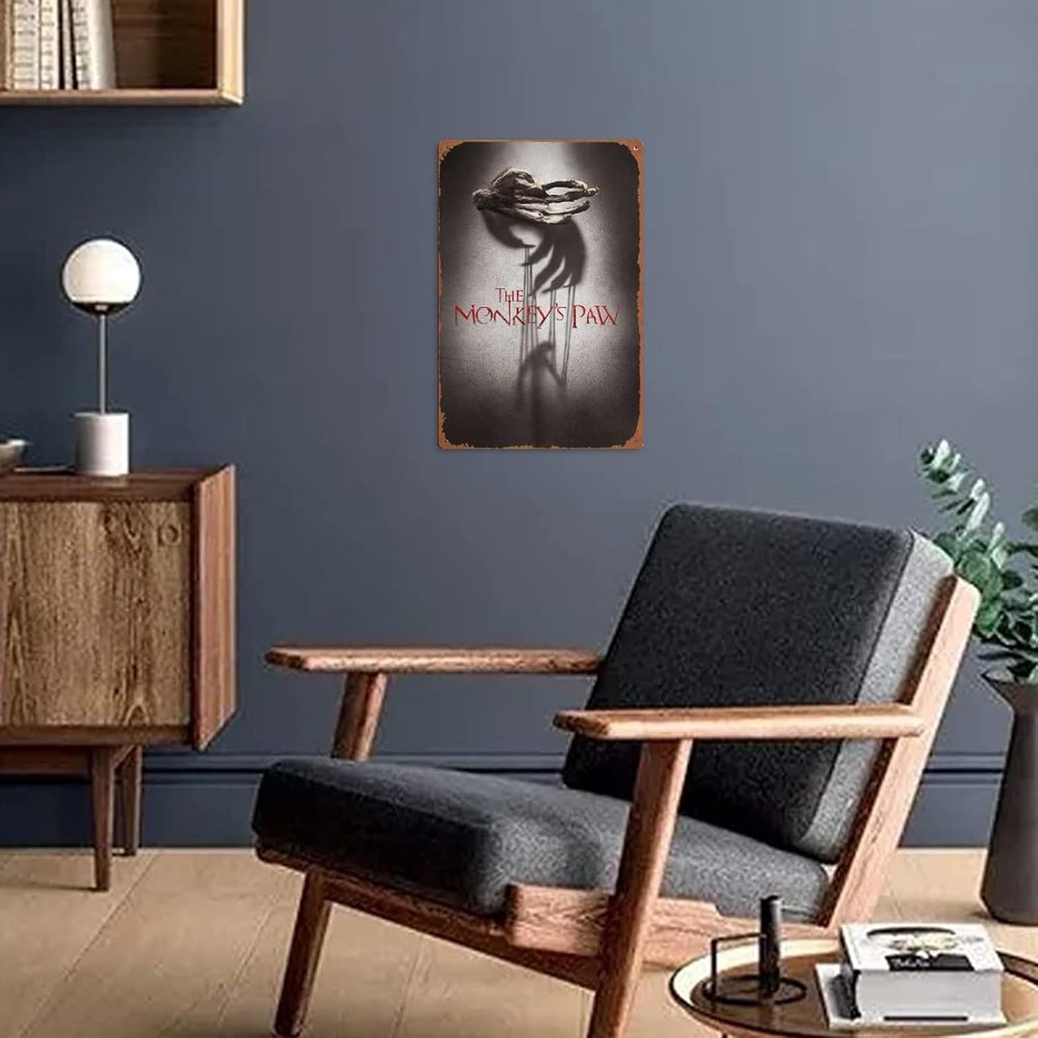 Póster de película The Monkey’s Paw con aspecto vintage, letrero de metal de estaño, decoración de pared, 8 x 12 pulgadas