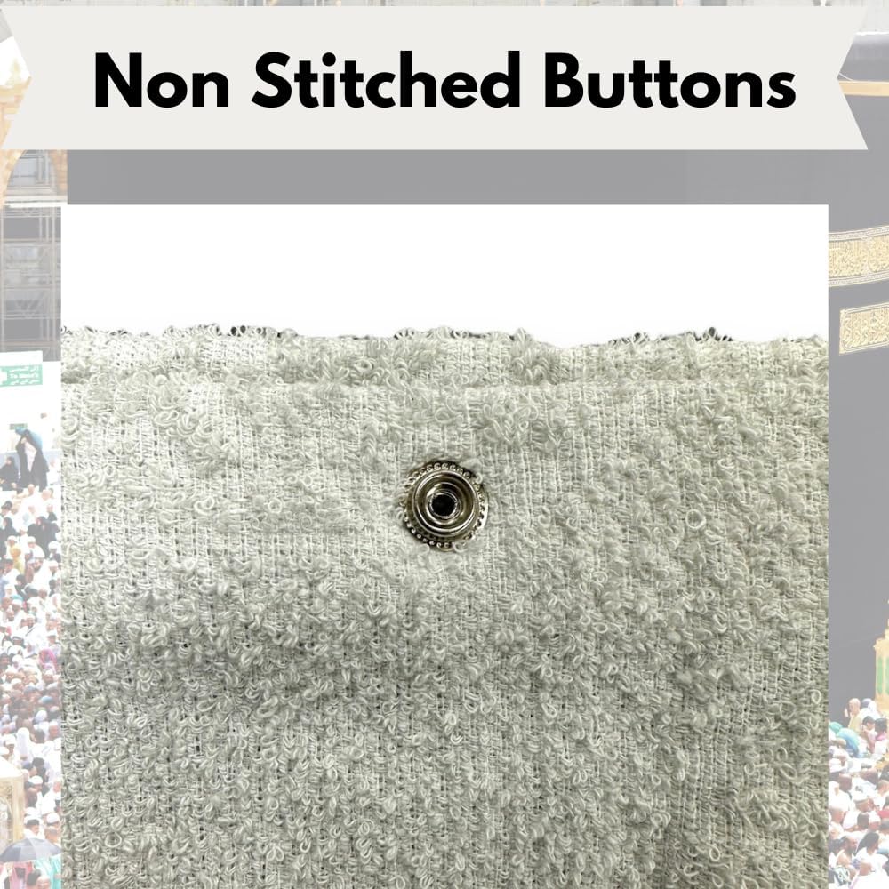 Ihram Ahram – Ropa para hombre para Hajj y Umrah, 2 piezas con cinturón elástico, paño de ritual de peregrinación de algodón integrado, 70 x 30