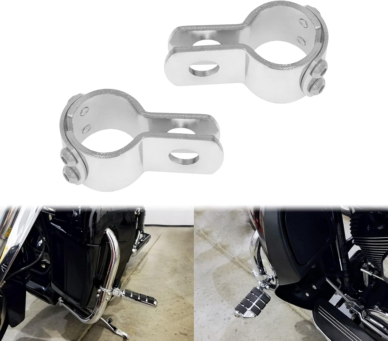 YHMTIVTU Abrazaderas de clavija de pie de motocicleta para reposapiés de carretera 1.260 in1.25 pulgadas, barras de choque soportes de montaje para