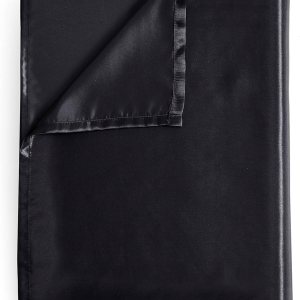 Sábana encimera de satén tamaño King, lujosa y sedosa sábana de cama suave, color negro Sábana encimera de satén tamaño King, lujosa y sedosa sábana de cama suave, color negro