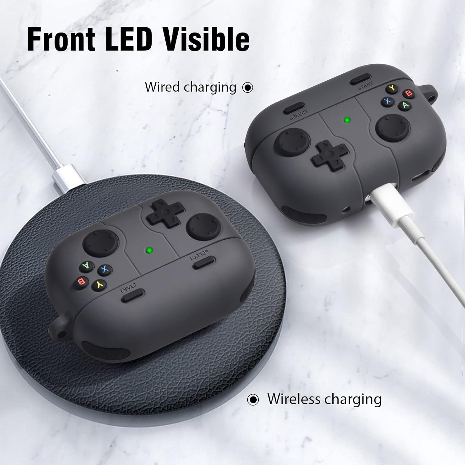 KOREDA Funda compatible con AirPods Pro de 2 generación1 generación con kit de limpieza y orejeras de repuesto (SML), funda clásica de diseño de
