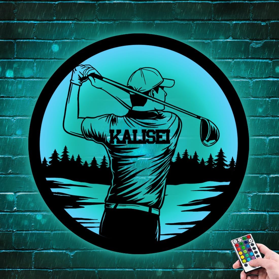 Jugador de golf personalizado colgante LED luz nocturna nombre de golf personalizado letrero de neón jugador de golf regalo temático Golf swing