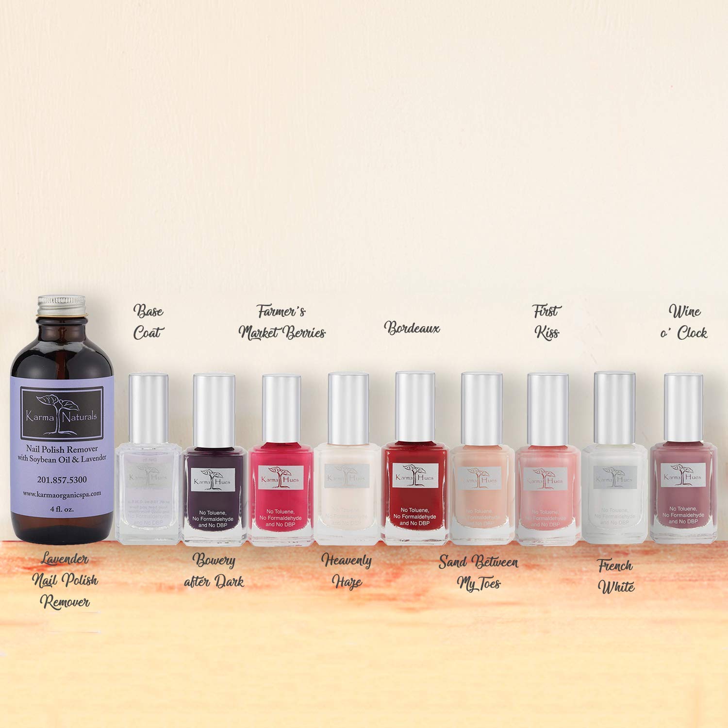 Esmalte de uñas de Navidad Karma’s Splash  Juego de base de esmalte de uñas natural  Removedor de esmalte de uñas lavanda  Arte de uñas no tóxico