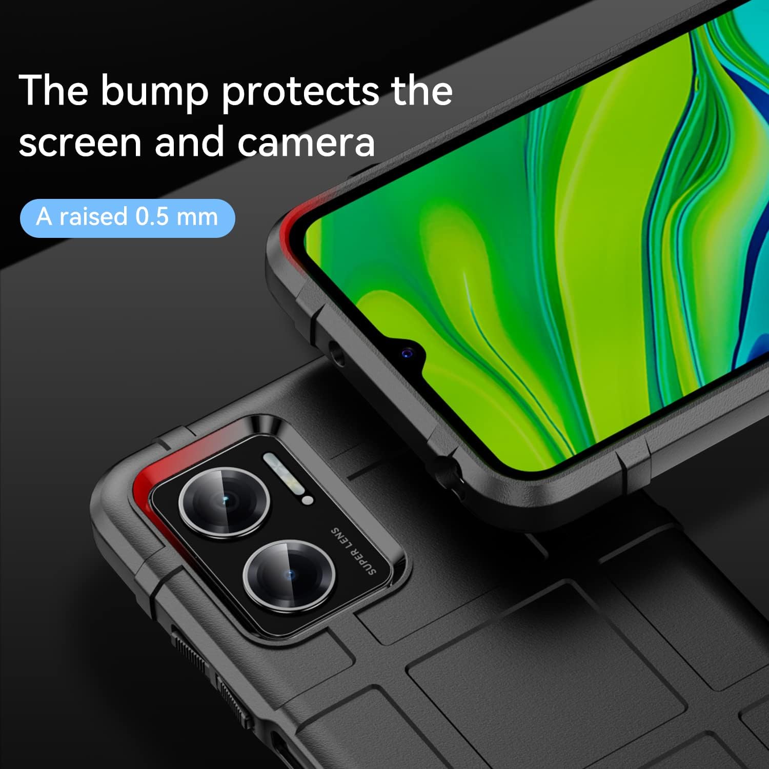 Funda delgada para Redmi Note 11E 5G, funda protectora resistente con protección contra golpes de grado militar y cubierta protectora para el lente