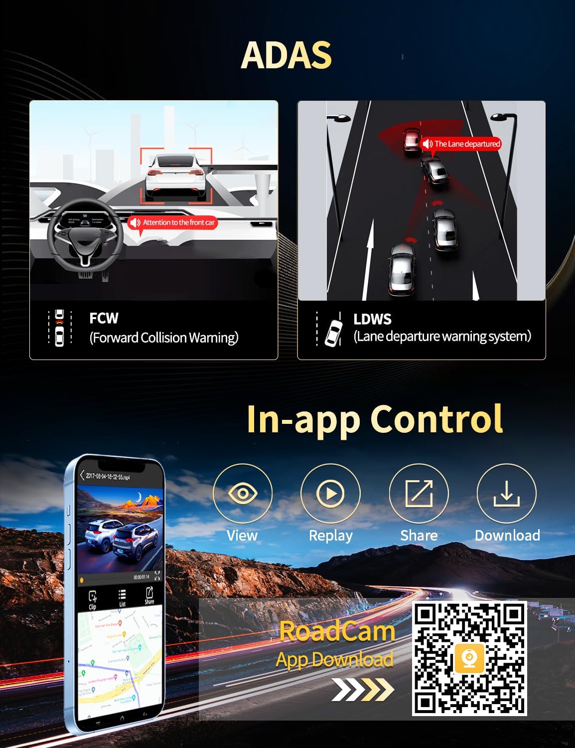 Pantalla Carplay portátil de 9 pulgadas con cámara de tablero 4K UHD, Apple Carplay inalámbrico y Android Auto Car Stereo, ADAS, cámara de respaldo