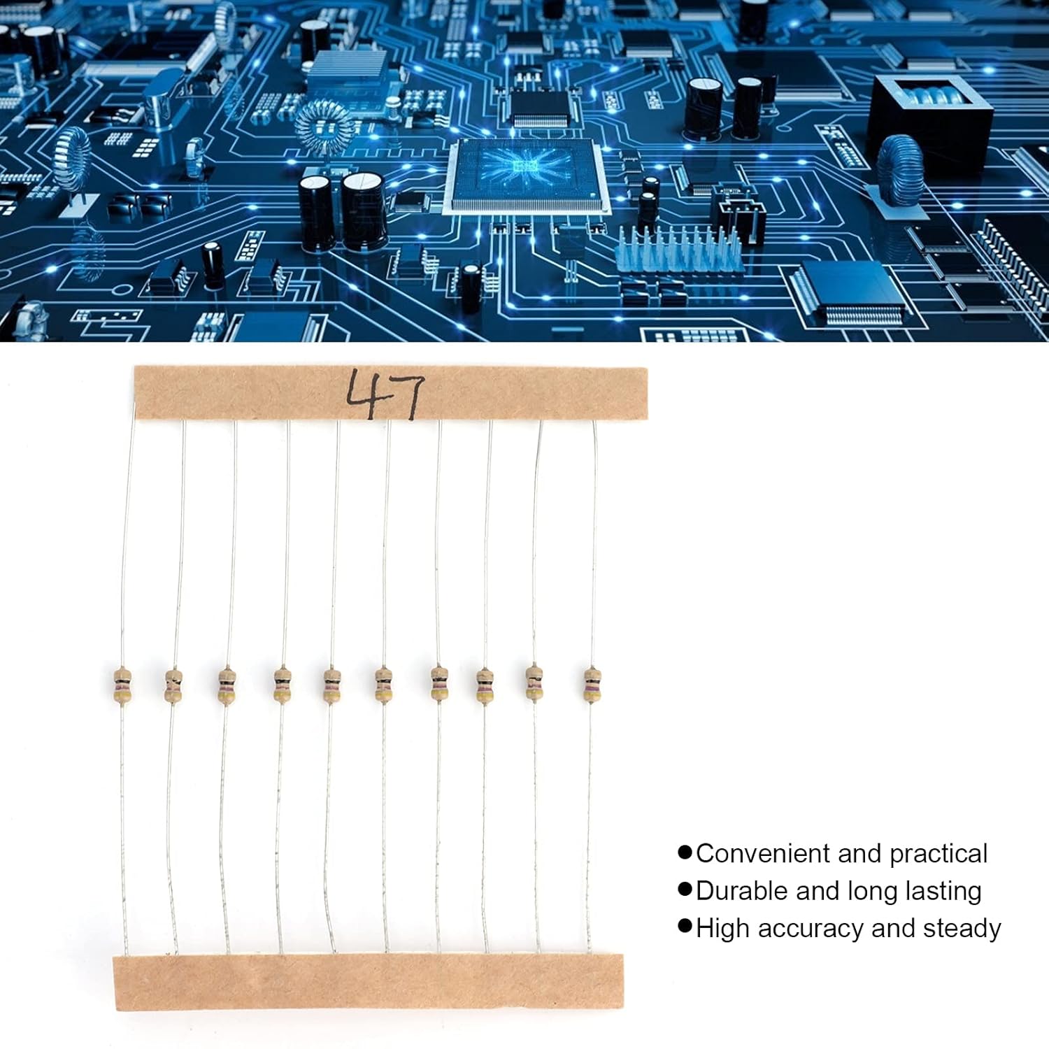 Resistencia surtida, estabilidad práctica de grafito de 10 1 M, kit de resistencias duradero para experimentos para proyectos de bricolaje