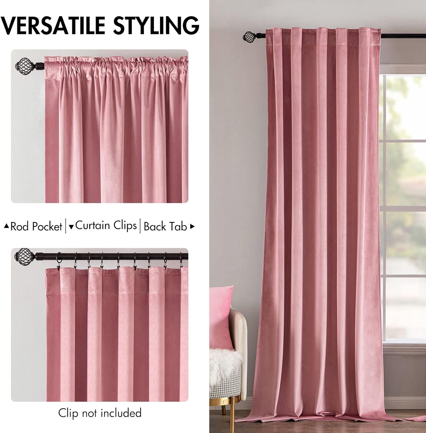 MIULEE Cortinas de terciopelo de 96 pulgadas, 2 paneles, cortinas opacas de lujo para dormitorio de niñas, guardería, sala de estar, aislamiento