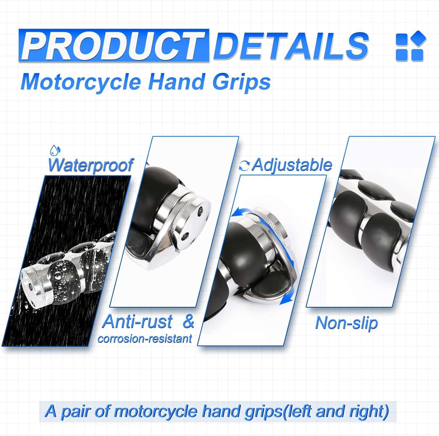 Puños de mano para motocicleta de 1 pulgada