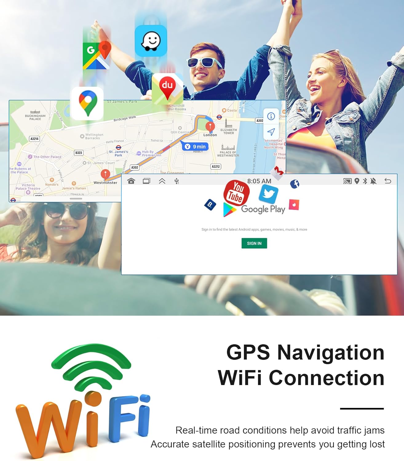 2G+32G Android Single DIN inalámbrico Apple Carplay Car Stereo Android Auto podofo 6.86 pulgadas Pantalla táctil HD Bluetooth Radio de coche en Dash