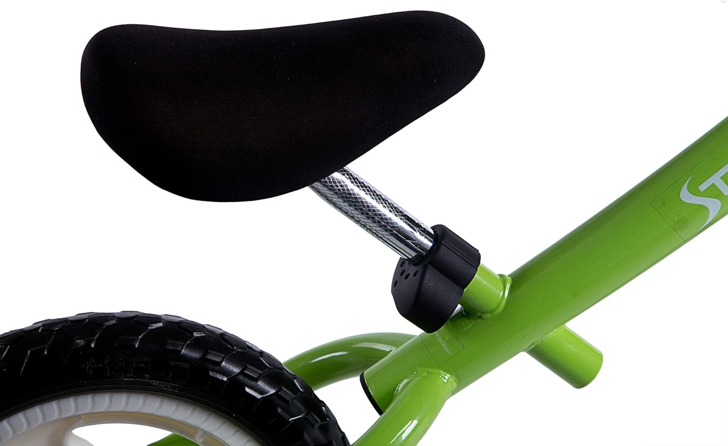 Bicicleta de equilibrio para niños de 3 a 5 años, neumáticos de 12 pulgadas, bicicleta de entrenamiento sin pedal para niños pequeños y niñas, verde
