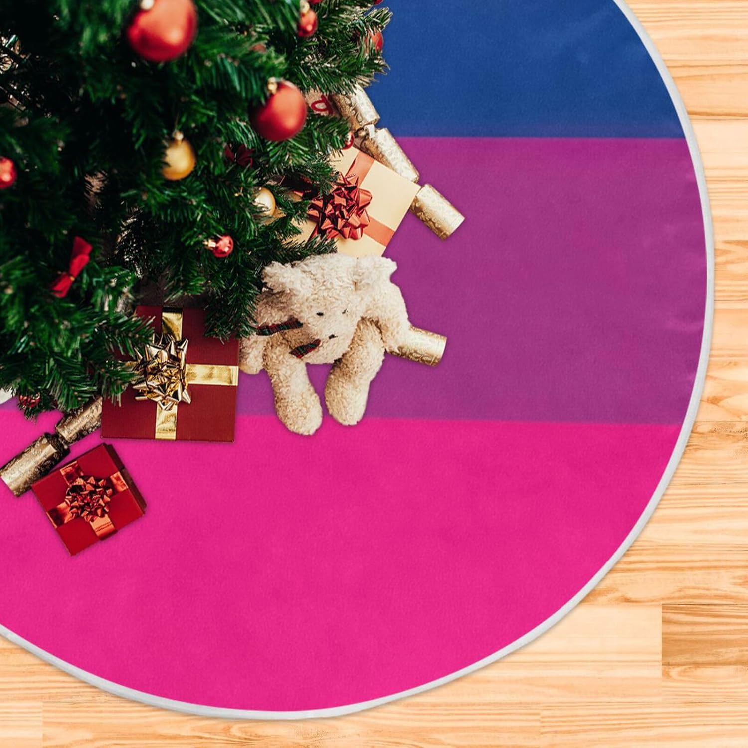 Falda de árbol de Navidad con bandera del orgullo, decoración de otoño, falda de árbol de Navidad moderna, decoraciones divertidas de Navidad