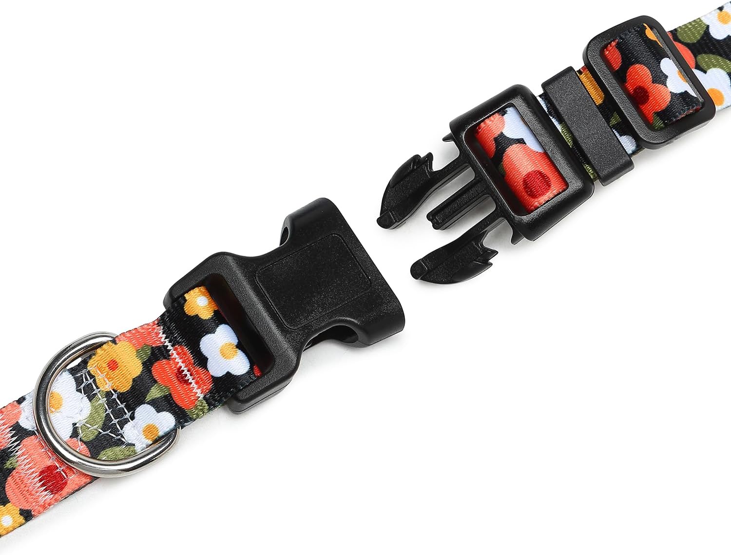 Suredoo Collar ajustable para perro con patrones, ultra cómodo, de nailon suave, transpirable, para perros pequeños, medianos y grandes (S, naranja