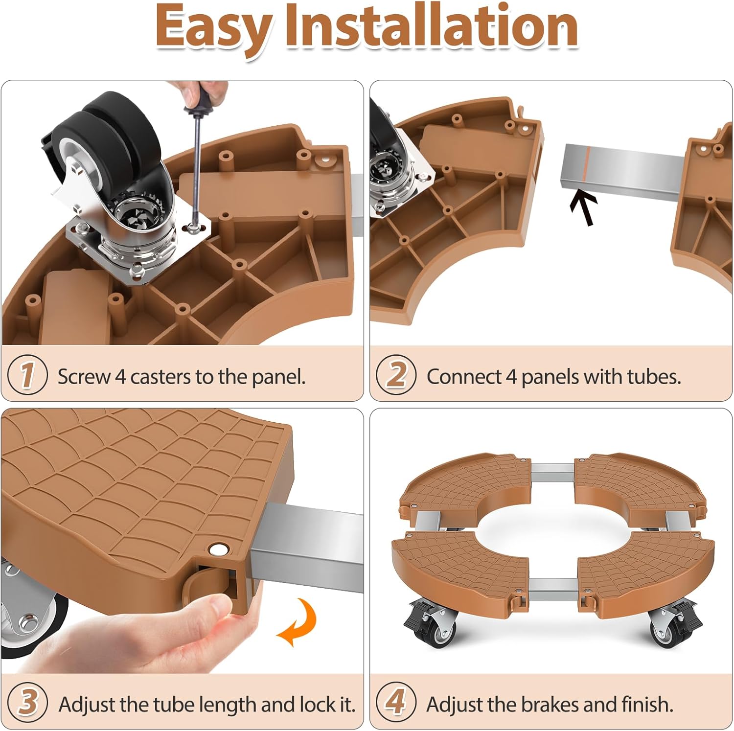 Carrito para plantas con ruedas, capacidad de 440 libras, soporte ajustable para plantas de 15 a 22 pulgadas, carrito grande para plantas con ruedas